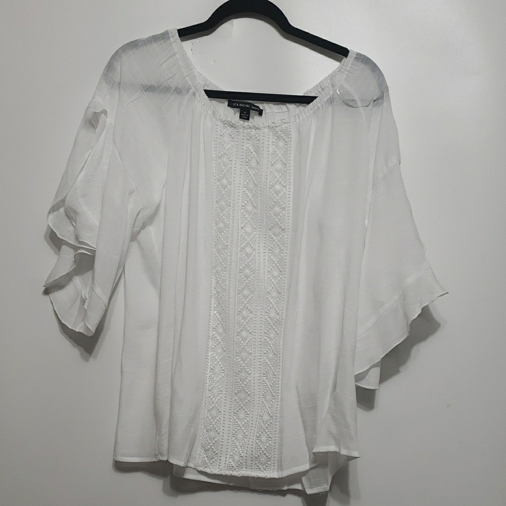 Zac & Rachel Women Elegant White Blouse  1X‎
